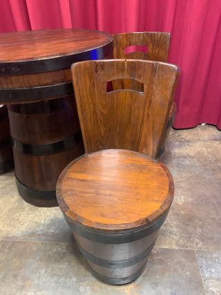MESAS; EXCEPCIONAL CONJUNTO MESA 4 SILLAS AÑOS 80