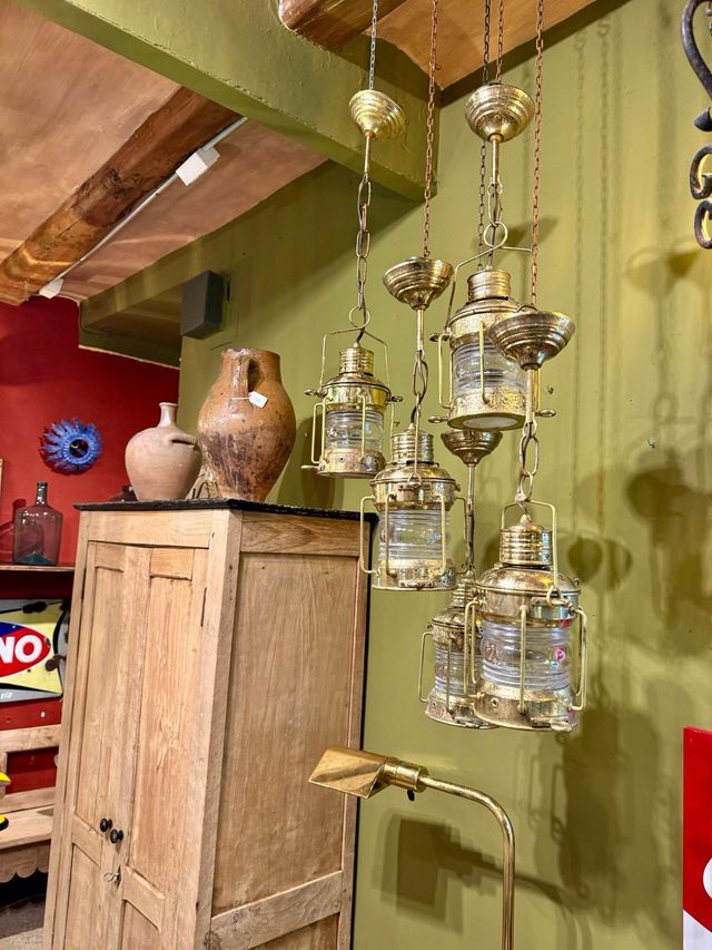 5 Lámparas barco antiguas años 70