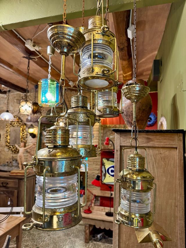 5 Lámparas barco antiguas años 70