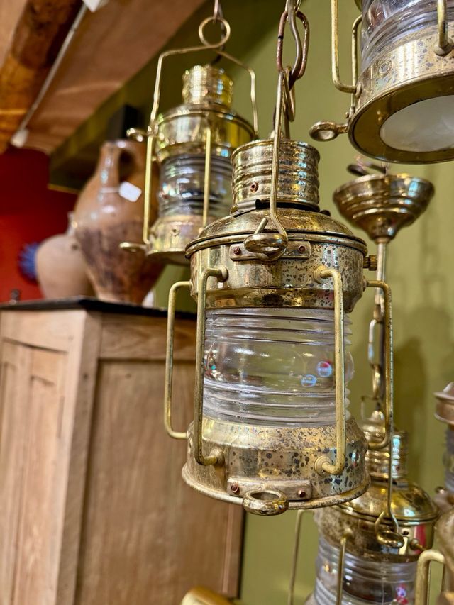 5 Lámparas barco antiguas años 70