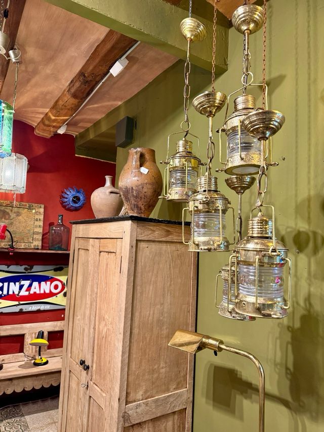 5 Lámparas barco antiguas años 70