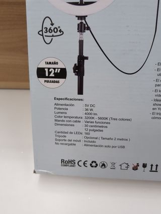 Aro de luz móvil (Nuevo - Sin Trípode)