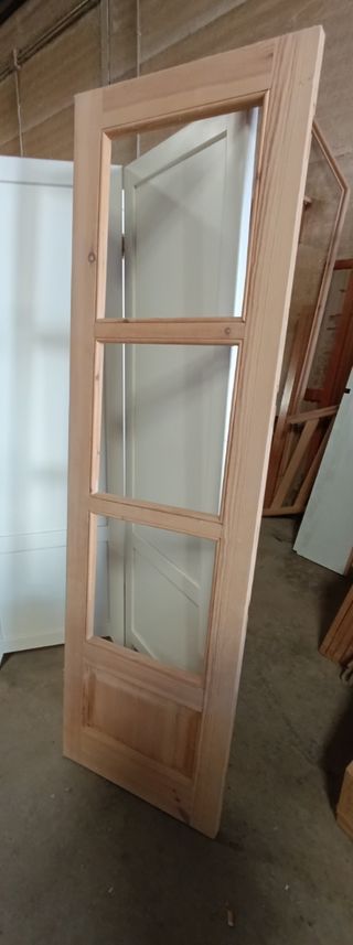 Puerta cristal madera 