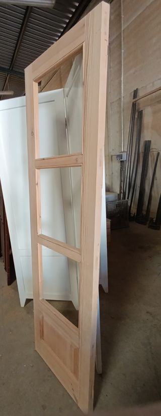 Puerta cristal madera 