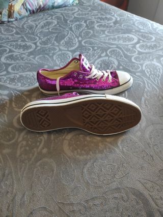 Converse talla 44 de lentejuelas rosas