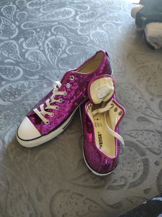 Converse talla 44 de lentejuelas rosas
