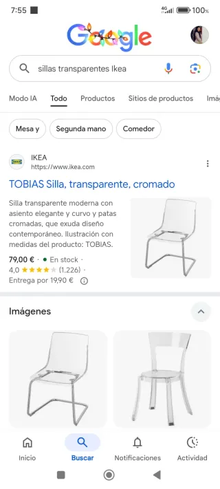 Mesa y sillas