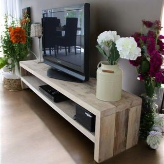 Mueble TV rústico de madera maciza