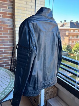 Cazadora biker Gstar cuero azul 