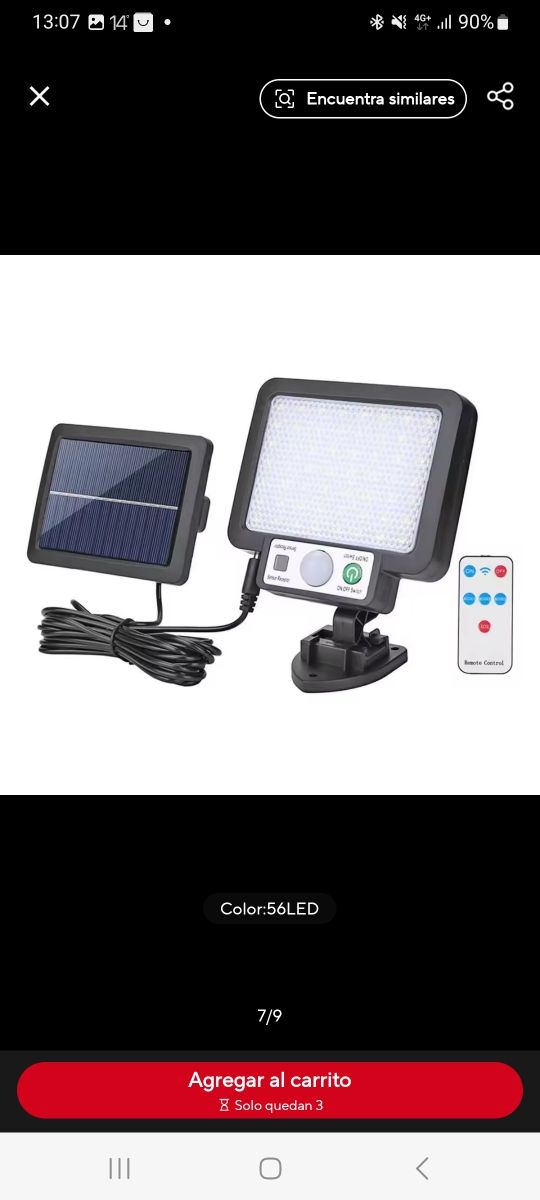 LUZ SOLAR DIGITAL 56LED,72led,106,,234,,318LED,NUE