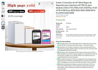 Foiset 2 cartucho de HP 