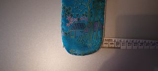 Custodia morbida per occhiali in seta turchese