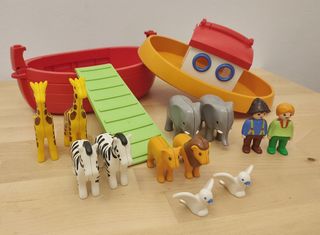 Playmobil junior juguetes muñecos barco vehículo