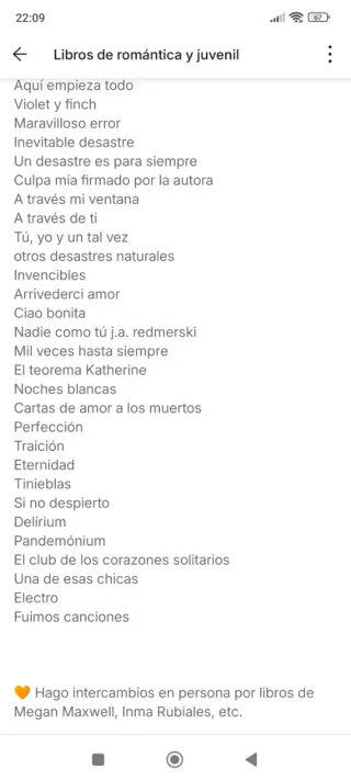 Literatura romántica Precio aproximado por unidad!