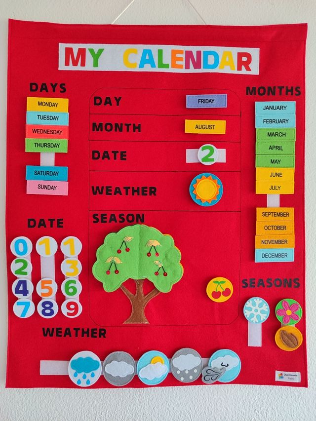 Calendario manipulativo de fieltro