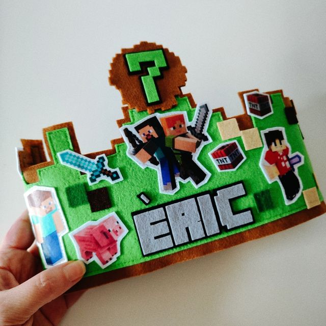 Corona cumpleaños "Minecraft"