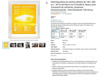 Bolsa de colchon plastico