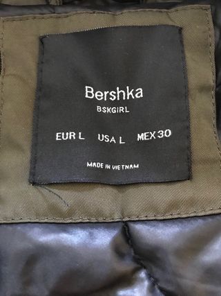 CHAQUETON PLUMON MUJER TALLA L BERSHKA