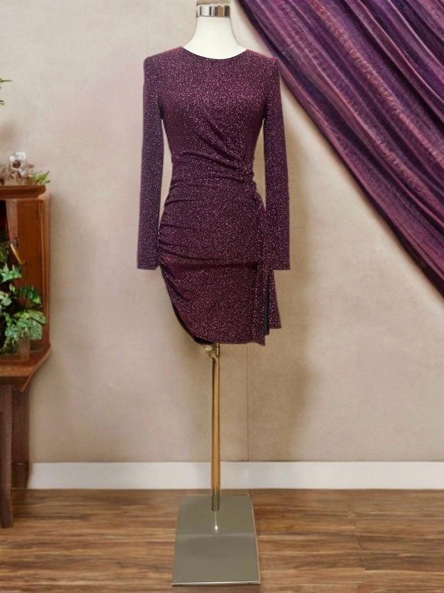 Vestido fiesta burdeos BERSHKA T.S