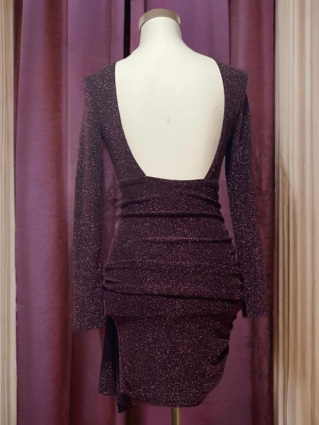 Vestido fiesta burdeos BERSHKA T.S