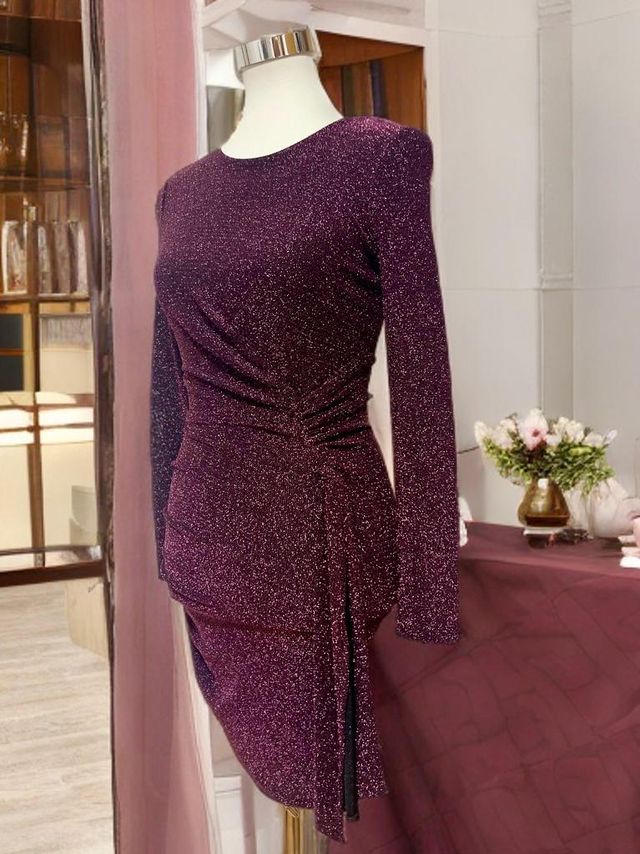 Vestido fiesta burdeos BERSHKA T.S