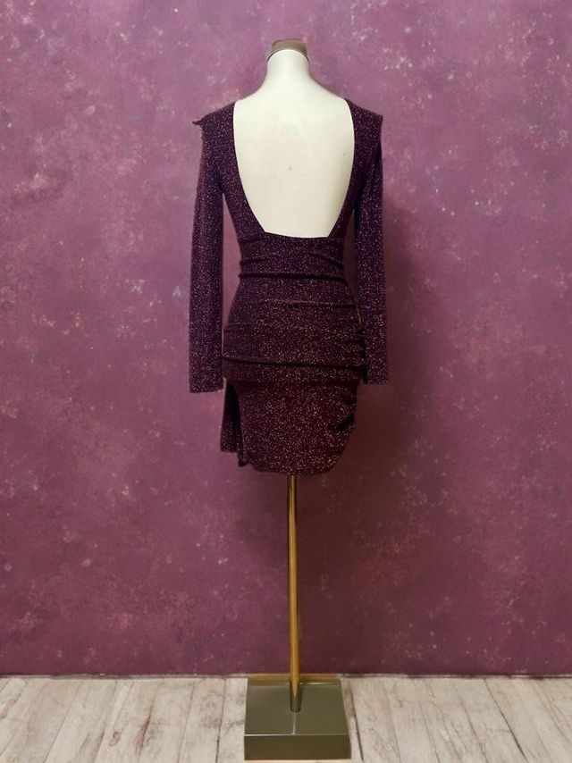 Vestido fiesta burdeos BERSHKA T.S