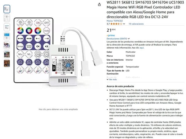 Pixel controlador led