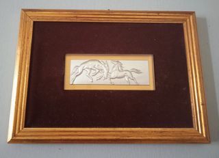 Quadro su Foglia in Argento Vintage