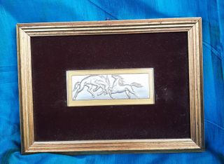 Quadro su Foglia in Argento Vintage