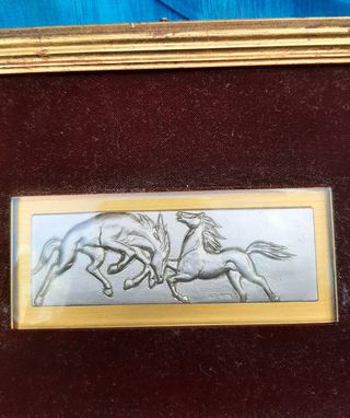 Quadro su Foglia in Argento Vintage