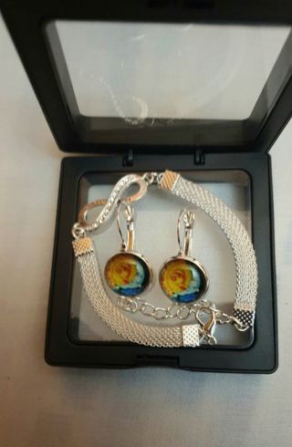 Orecchini sole luna con bracciale infini