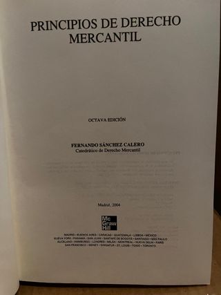 Principios de Derecho Mercantil