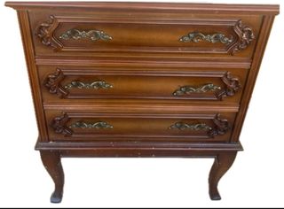 Mesita de noche madera vintage restaurada