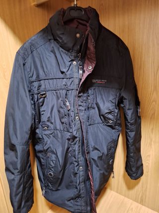 Double-faced heavy duty winter jacket black-red