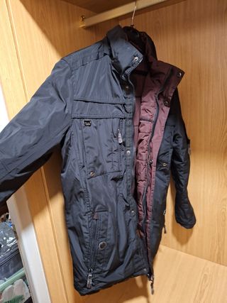 Double-faced heavy duty winter jacket black-red