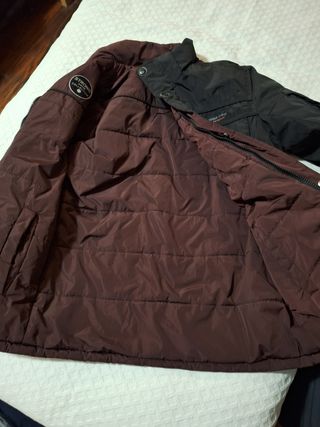 Double-faced heavy duty winter jacket black-red