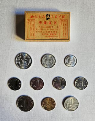 Lote de 10 monedas chinas (yuan, jiao, fen)