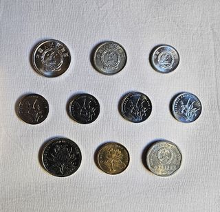 Lote de 10 monedas chinas (yuan, jiao, fen)