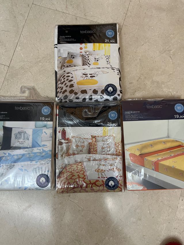 2 juego Sabanas 3 piezas de 90 y 2 fundas nordicas