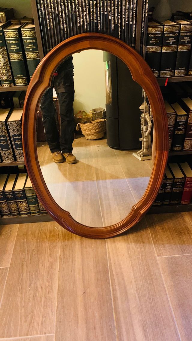 Espejo antiguo madera maciza vintage