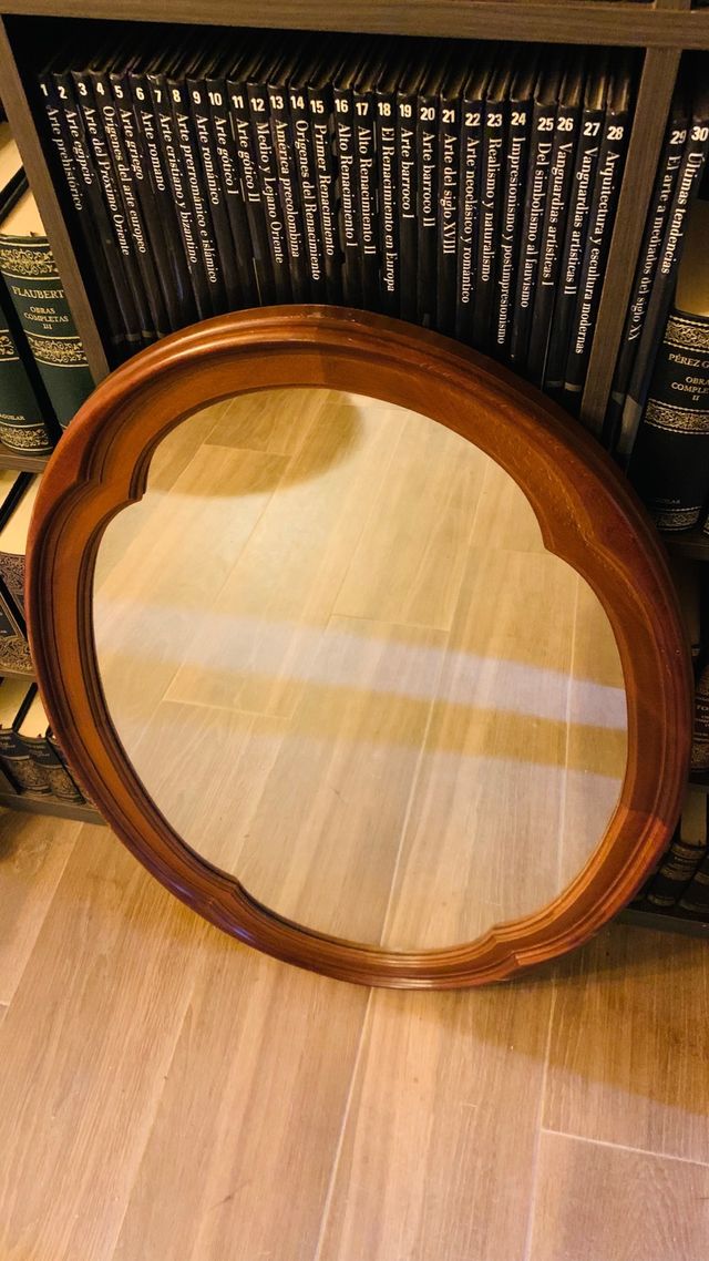 Espejo antiguo madera maciza vintage