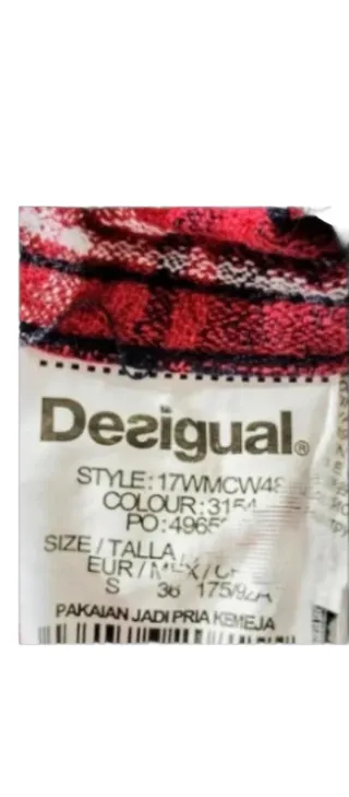 DESIGUAL - camisa cuadros muy buena. S