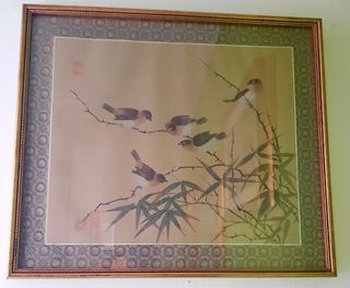 Quadretto con cornice tecnica cinese