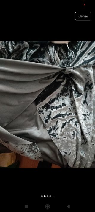 Vestido terciopelo gris verdoso Zara T.S