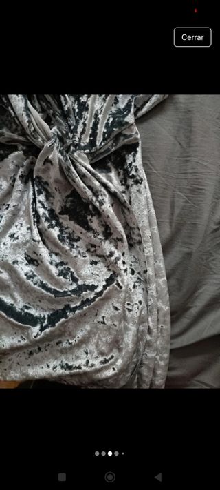 Vestido terciopelo gris verdoso Zara T.S