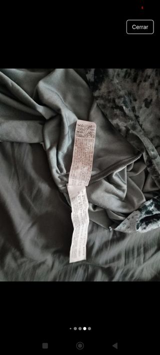 Vestido terciopelo gris verdoso Zara T.S