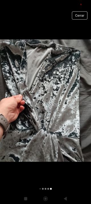 Vestido terciopelo gris verdoso Zara T.S
