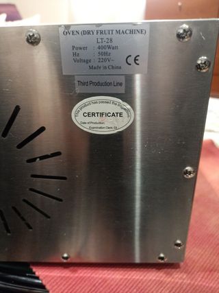 Maquina deshidratadora de alimentos