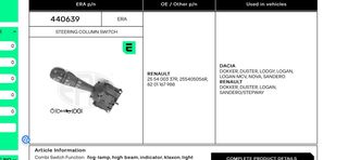 Mando de lues Dacia Renault