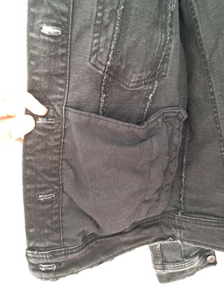 Chamarra vaquera retro,de chica. Gris oscuro.S-M.